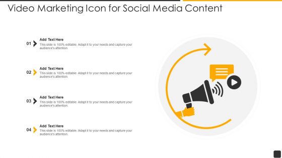 Video Marketing Icon For Social Media Content Sample PDF