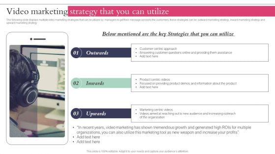 Video Marketing Strategy That You Can Utilize Action Plan Playbook For Influencer Reel Marketing Infographics PDF