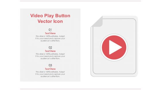 Video Play Button Vector Icon Ppt PowerPoint Presentation Gallery Vector PDF