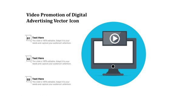 Video Promotion Of Digital Advertising Vector Icon Ppt PowerPoint Presentation File Portrait PDF
