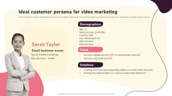 Video Promotion Techniques Ideal Customer Persona For Video Marketing Download PDF