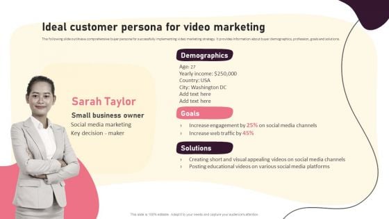 Video Promotion Techniques Ideal Customer Persona For Video Marketing Download PDF