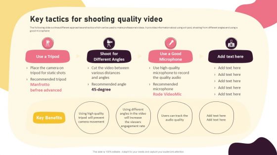 Video Promotion Techniques Key Tactics For Shooting Quality Video Graphics PDF