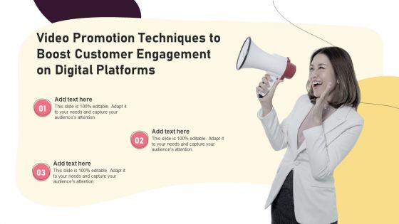 Video Promotion Techniques To Boost Customer Engagement On Digital Platforms Clipart PDF