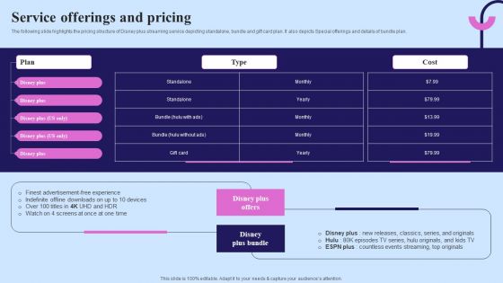 Video Streaming Technology Company Introduction Service Offerings And Pricing Summary PDF