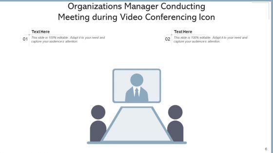 Video Teleconferencing Icon Management Device Ppt PowerPoint Presentation Complete Deck With Slides