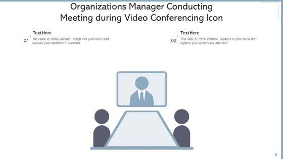 Video Teleconferencing Icon Management Device Ppt PowerPoint Presentation Complete Deck With Slides