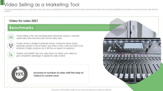 Vidyard Elevator Funding Video Selling As A Marketing Tool Ppt Icon Show PDF