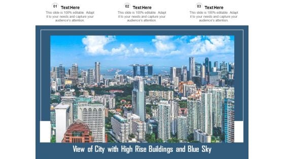 View Of City With High Rise Buildings And Blue Sky Ppt PowerPoint Presentation Pictures Gridlines PDF