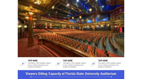 Viewers Sitting Capacity Of Florida State University Auditorium Ppt PowerPoint Presentation Infographic Template Format Ideas PDF