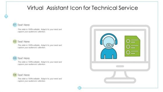 Virtual Assistant Icon For Technical Service Ppt PowerPoint Presentation Gallery Outline PDF