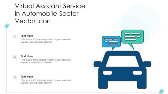 Virtual Assistant Service In Automobile Sector Vector Icon Ppt PowerPoint Presentation Gallery Deck PDF