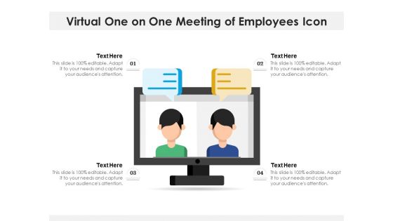 Virtual One On One Meeting Of Employees Icon Ppt PowerPoint Presentation Gallery Skills PDF