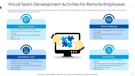 Virtual Team Development Activities For Remote Employees Elements PDF