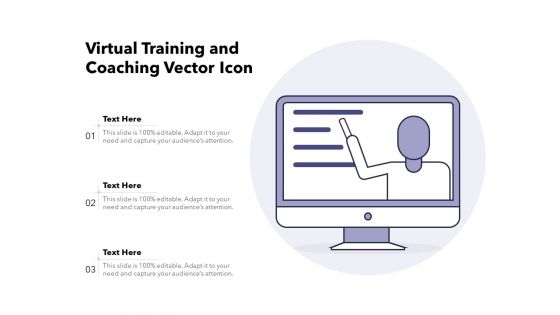 Virtual Training And Coaching Vector Icon Ppt PowerPoint Presentation File Example PDF