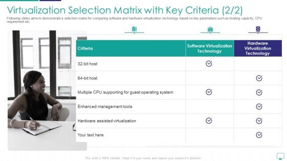 Virtualization Selection Matrix With Key Criteria Demonstration PDF