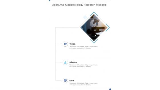 Vision And Mission Biology Research Proposal One Pager Sample Example Document Vision And Mission Biology Research Proposal One Pager Sample Example Document
