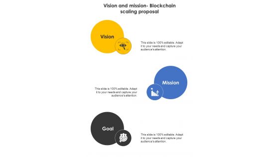 Vision And Mission Blockchain Scaling Proposal One Pager Sample Example Document