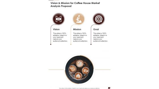 Vision And Mission For Coffee House Market Analysis Proposal One Pager Sample Example Document