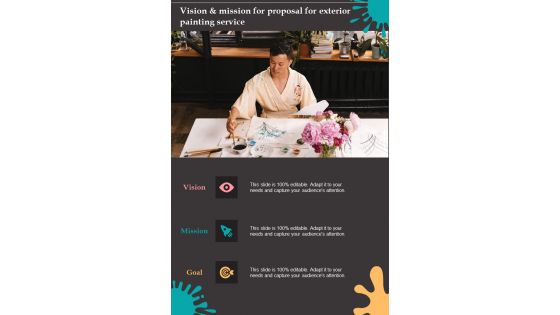 Vision And Mission For Proposal For Exterior Painting Service One Pager Sample Example Document Vision And Mission For Proposal For Exterior Painting Service One Pager Sample Example Document