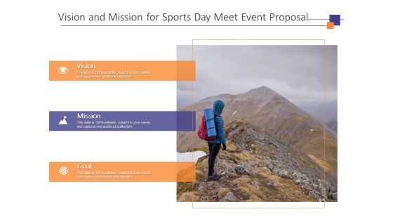 Vision And Mission For Sports Day Meet Event Proposal Ppt PowerPoint Presentation Inspiration Sample