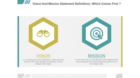 Vision And Mission Statement Definitions Which Comes First Ppt PowerPoint Presentation Deck