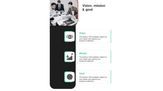 Vision Mission And Goal Proposal For Cargo Inspection Software Package One Pager Sample Example Document Vision Mission And Goal Proposal For Cargo Inspection Software Package One Pager Sample Example Document