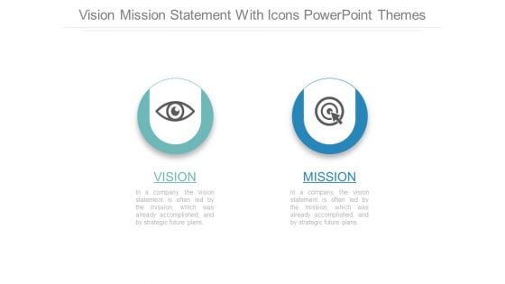 Vision Mission Statement With Icons Powerpoint Themes