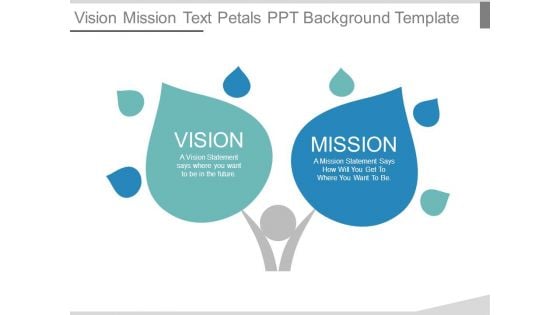 Vision Mission Text Petals Ppt Background Template