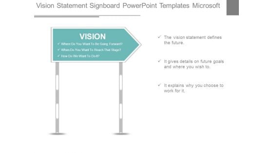 Vision Statement Signboard Powerpoint Templates Microsoft