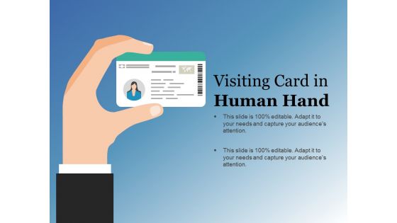 Visiting Card In Human Hand Ppt PowerPoint Presentation Infographics Slide Portrait