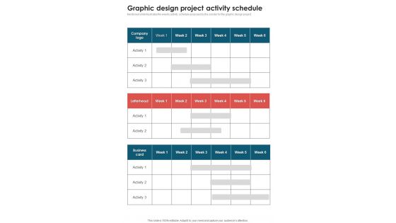 Visual Design Services Proposal Graphic Design Project Activity One Pager Sample Example Document