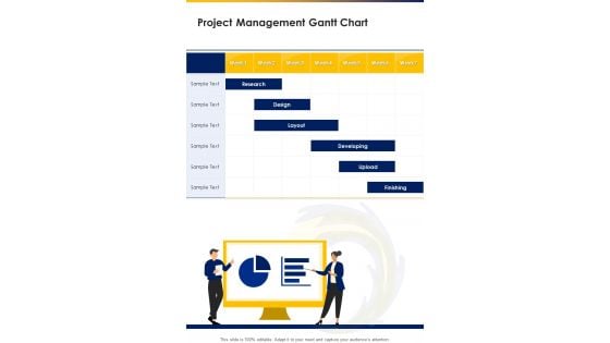 Visual Designing Freelancing Proposal Project Management Gantt Chart One Pager Sample Example Document