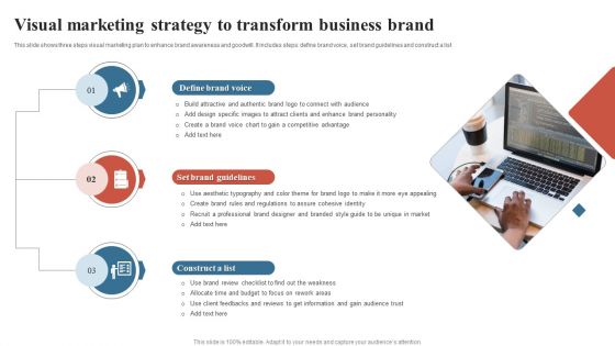 Visual Marketing Strategy To Transform Business Brand Ppt PowerPoint Presentation Slides Show PDF