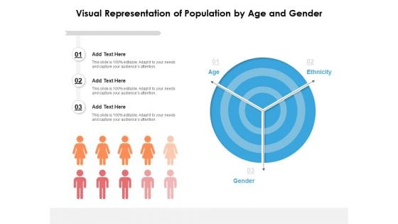 Visual Representation Of Population By Age And Gender Ppt PowerPoint Presentation Pictures Clipart PDF