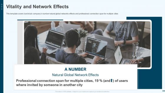 Vitality And Network Effects Lunchclub Investor Capitalizing Elevator Infographics Pdf