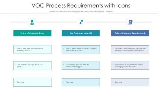 Voc Process Requirements With Icons Ppt PowerPoint Presentation Gallery Introduction PDF