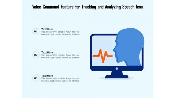 Voice Command Feature For Tracking And Analyzing Speech Icon Ppt PowerPoint Presentation Model Clipart Images PDF