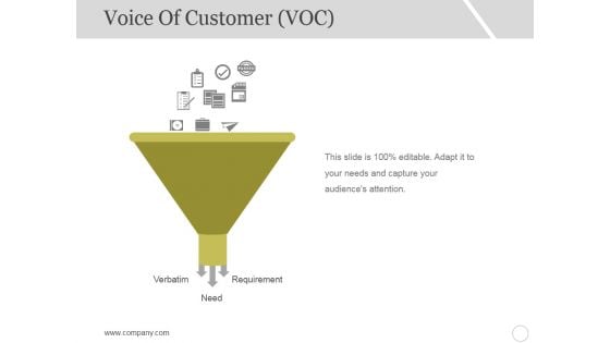 Voice Of Customer Template 1 Ppt PowerPoint Presentation Outline Slide Portrait