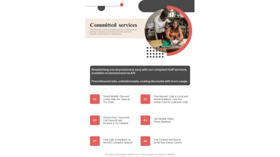 Voice Over Internet Protocol Request Committed Services One Pager Sample Example Document Voice Over Internet Protocol Request Committed Services One Pager Sample Example Document