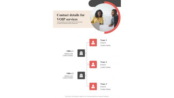 Voice Over Internet Protocol Request Contact Details For Voip Services One Pager Sample Example Document