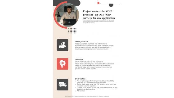 Voice Over Internet Protocol Request Project Context For Byoc Voip Services One Pager Sample Example Document Voice Over Internet Protocol Request Project Context For Byoc Voip Services One Pager Sample Example Document