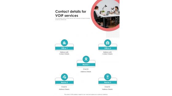 Voice Over Internet Protocol Telecommunications System Contact Details One Pager Sample Example Document