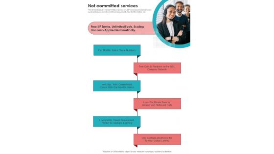 Voice Over Internet Protocol Telecommunications System Not Committed Services One Pager Sample Example Document Voice Over Internet Protocol Telecommunications System Not Committed Services One Pager Sample Example Document