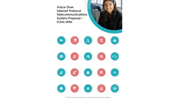 Voice Over Internet Protocol Telecommunications System Proposal Icons Slide One Pager Sample Example Document