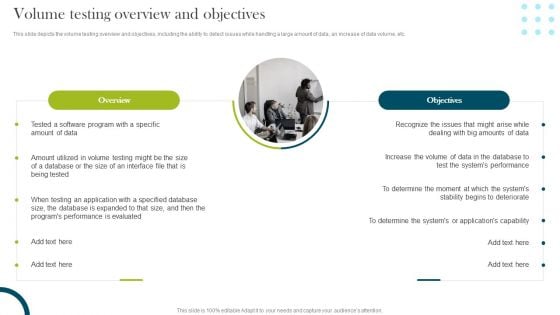 Volume Testing Overview And Objectives Compliance Assessment Ppt Pictures Deck PDF