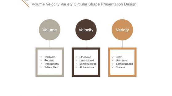 Volume Velocity Variety Circular Shape Ppt PowerPoint Presentation Background Images