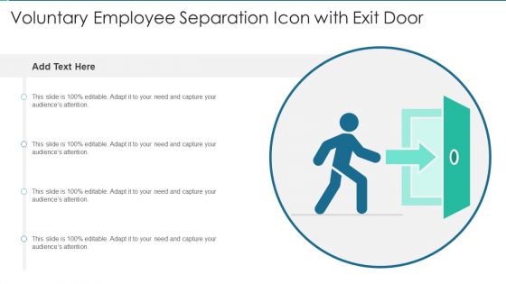 Voluntary Employee Separation Icon With Exit Door Template PDF