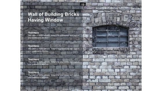 Wall Of Building Bricks Having Window Ppt PowerPoint Presentation Model Maker