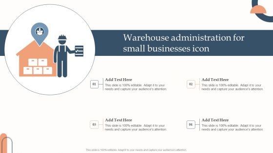 Warehouse Administration For Small Businesses Icon Formats PDF